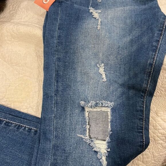 👖- DENIM BLVD Size 13 Distressed/ripped mid-rise / Girlfriend Jeans - Picture 11 of 15